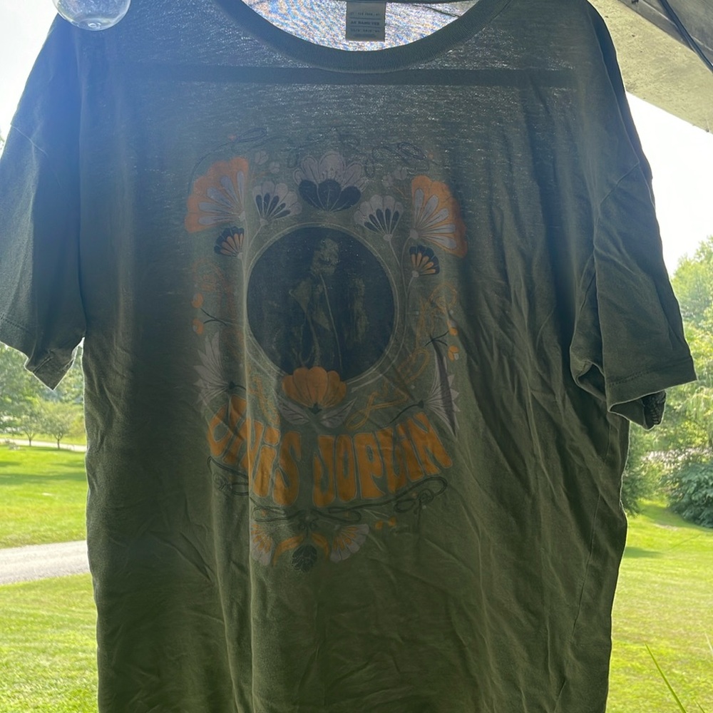 American Eagle Janis Joplin Army Green Band Tee